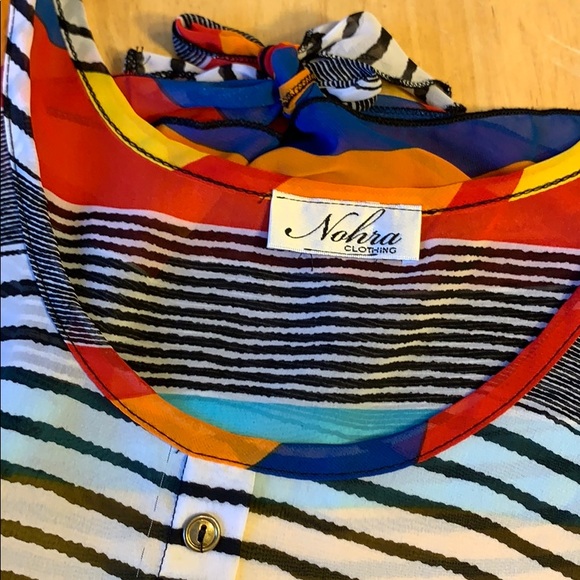 Nohra Clothing Sheer Multi Colored Blouse - Picture 5 of 5